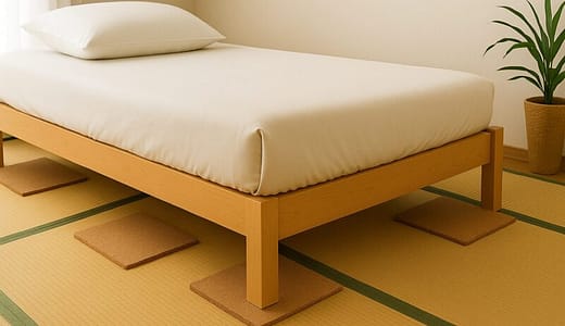 畳にベッドでできる凹みはもう怖くない！100均アイテムだけでここまで防げる！